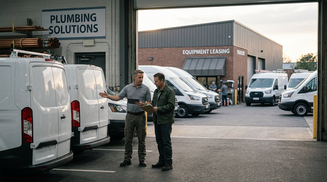 Illustration: Plumbing Fleet Leasing vs. Buying: A 2026 Financial Guide for Contractors